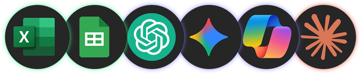 Excel, Google Planilhas, ChatGPT, Gemini, Copilot e Claude